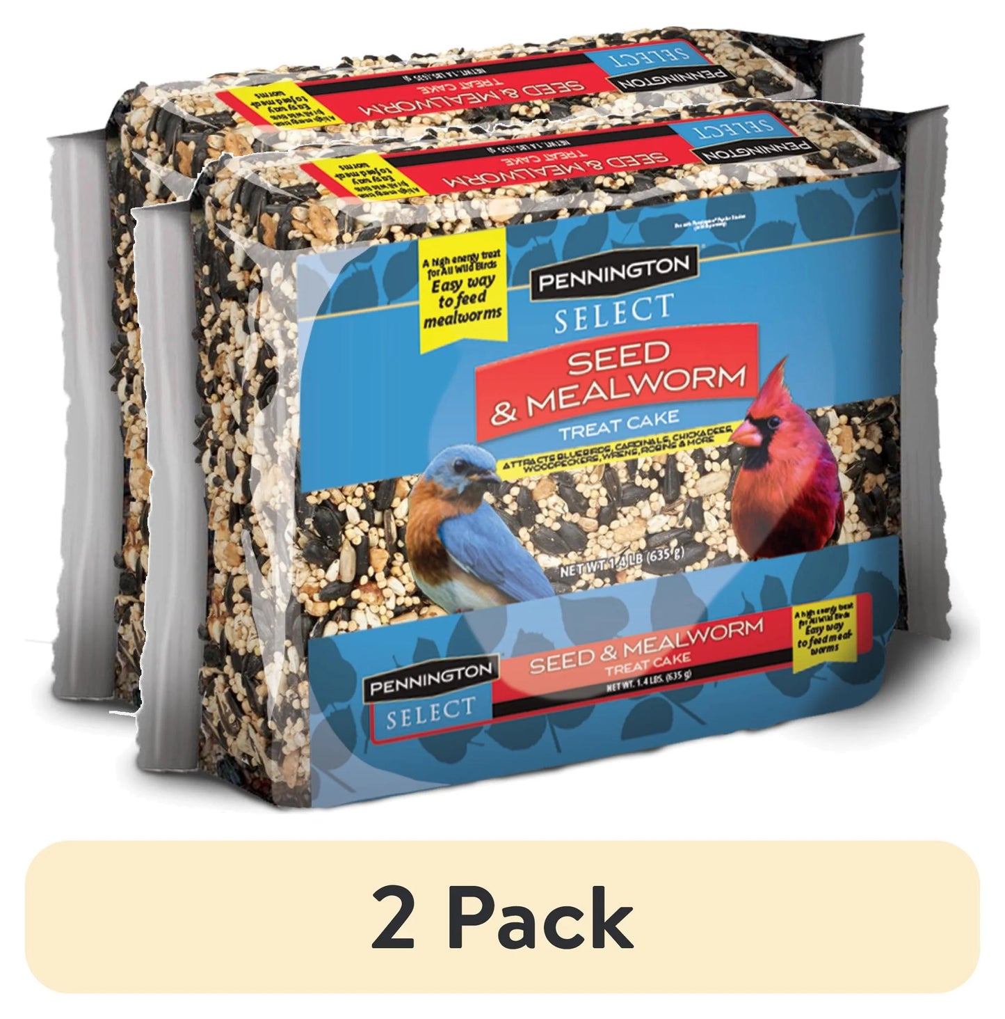 Seed Mealworm Treat Cake for Wild Birds, 1.4 lb (Pack of 2)
