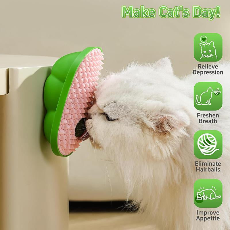 2-Pack Catnip Ball Toys for Indoor Cats-Stick-On Wall Toys for Licking, Massaging & Self-Grooming