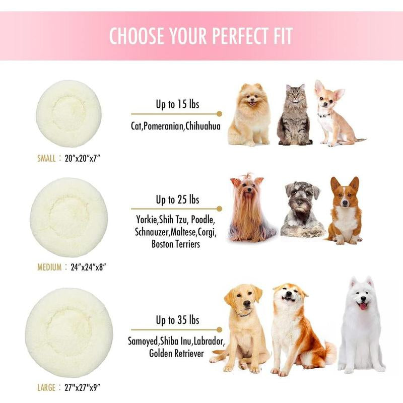 Fluffy Anti-Anxiety Dog & Cat Bed