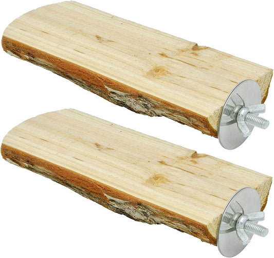Wooden Parrot Cage Perch Platform - Set of 2